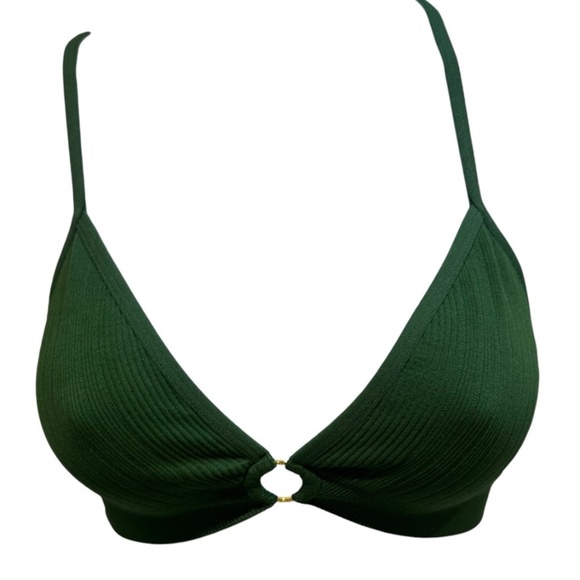 Aerie Plunge Ribbed Ring Bralette Green Size Small New with Tag - Picture 3 of 11